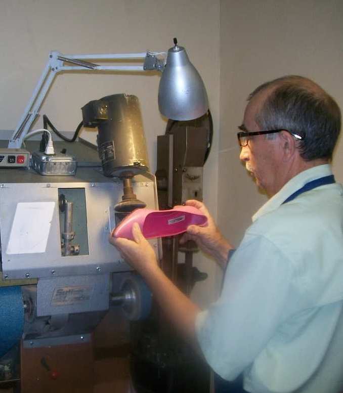 Shining and Polishing machine located in the shoe workshop.